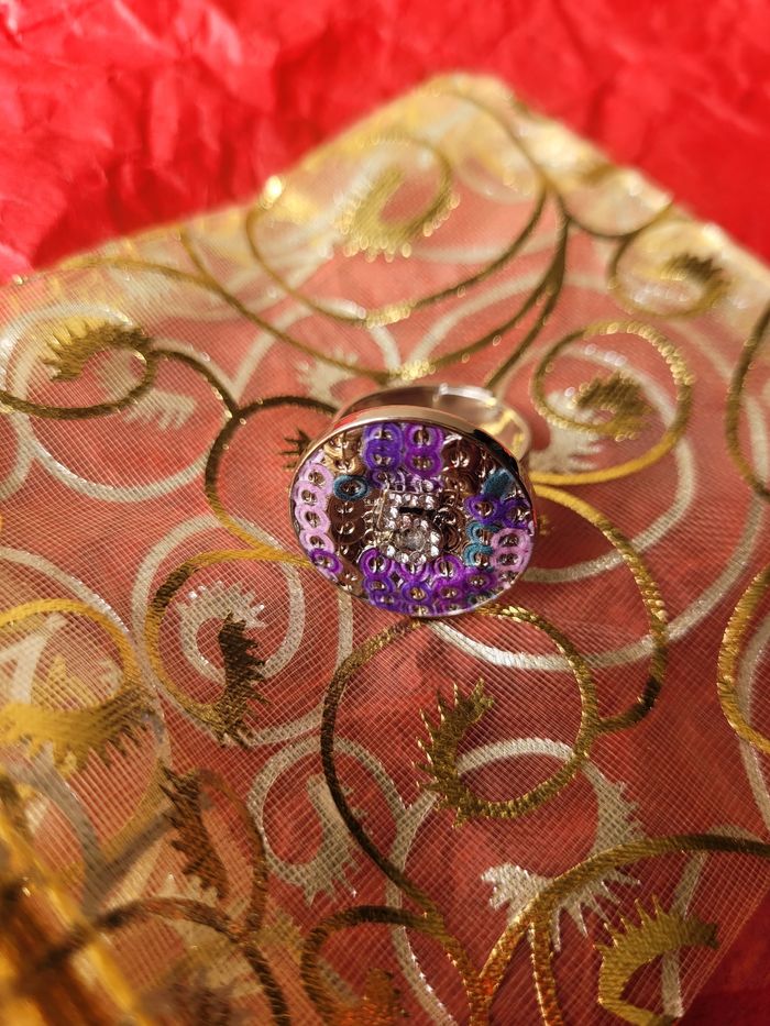 Bague ajustable upcyclé avec un joli bouton - photo numéro 2