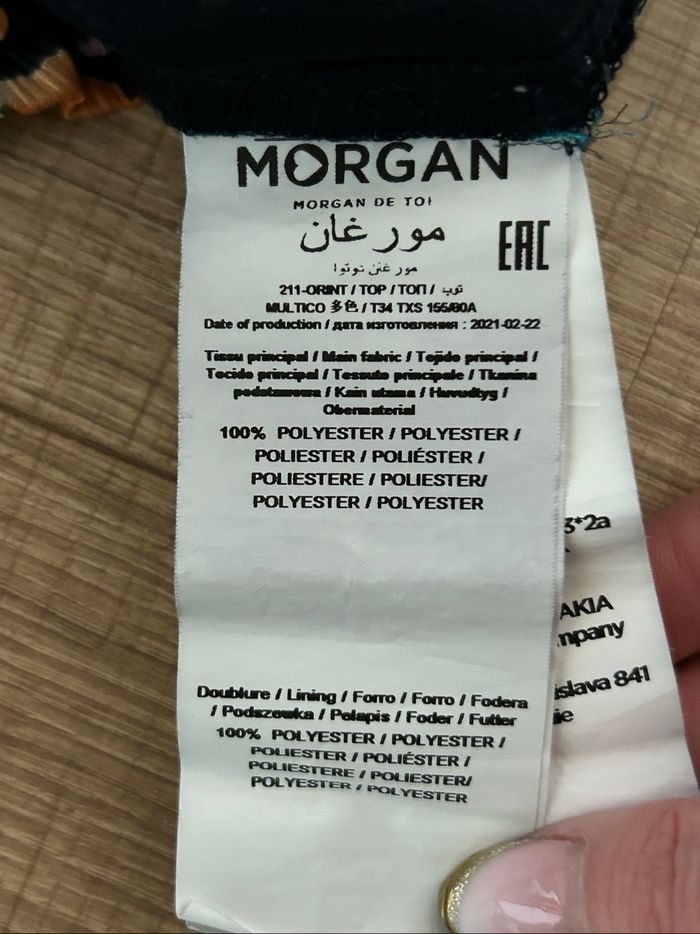 Blouse courte imprimée à manches courtes Morgan taille 34 jamais portée - photo numéro 10
