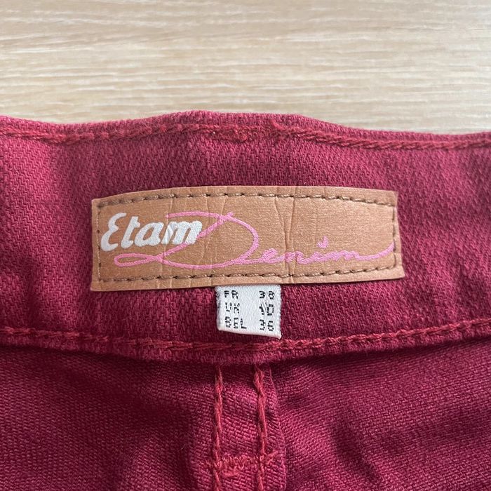 Jean bordeaux en denim - photo numéro 3