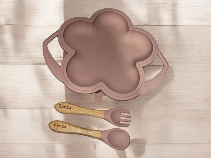 Set repas fleur en silicone personnalisé - photo numéro 2