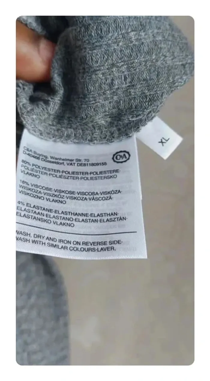 Robe gris- chaude et cosy pour l'hiver, C&A neuve, taille XL, manche 3/4 - photo numéro 5