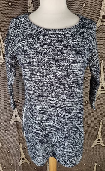 Pull chiné marine et blanc taille XS Jennyfer