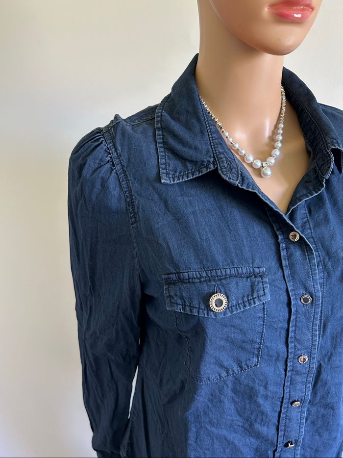 Chemise bleue marine à manches longues Morgan taille 40 TBE - photo numéro 4
