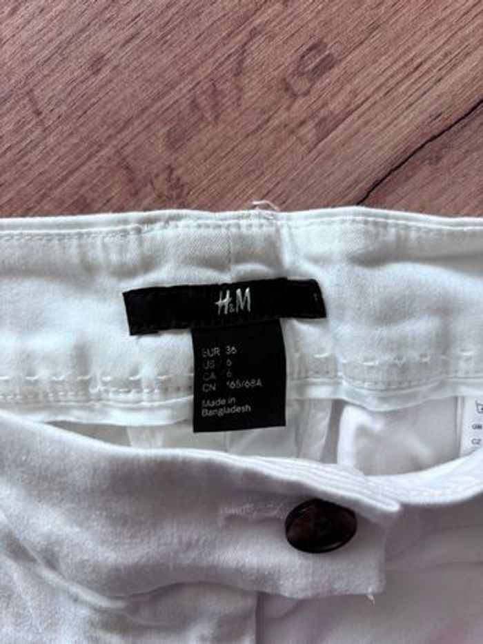 Pantalon blanc H&M femme taille 36 - photo numéro 2