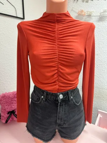 Blouse drapée orange Primark taille S
