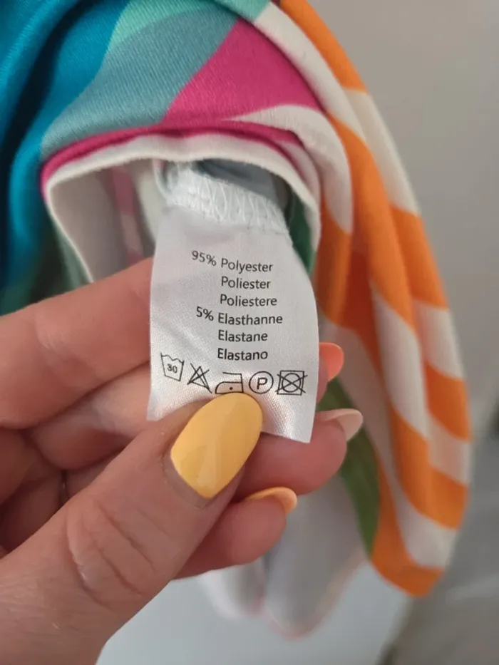 Robe Tunique femme été débardeur rayures colorées T4 TBE rose pomme - photo numéro 3