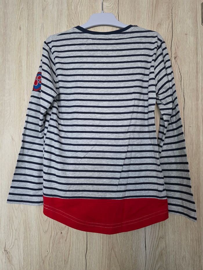 TEE-SHIRT GARÇON 👦 MARCUS PAW PATROL BLEU MARINE/GRIS NEUF ÉTIQUETTE DESSUS 6ANS - photo numéro 3