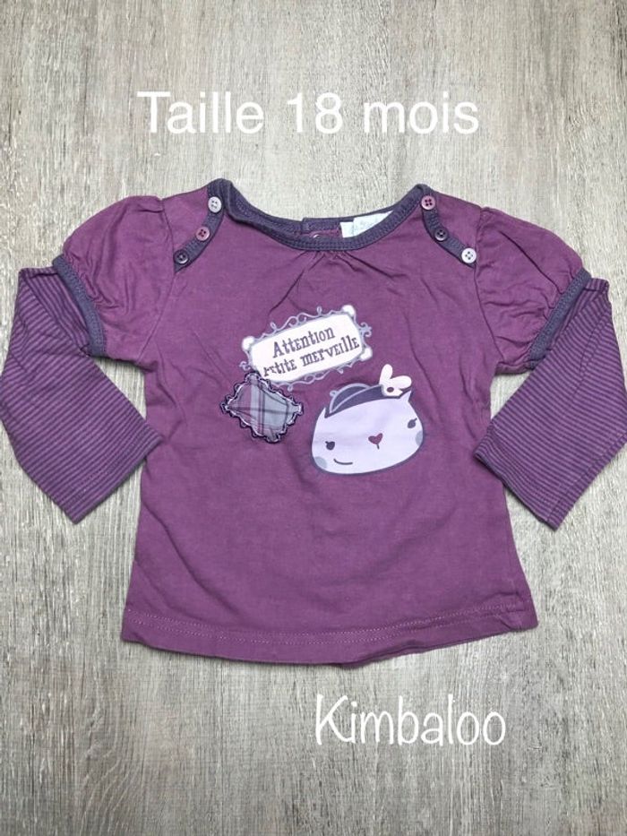 T-shirt manche longue violet - taille 18 mois