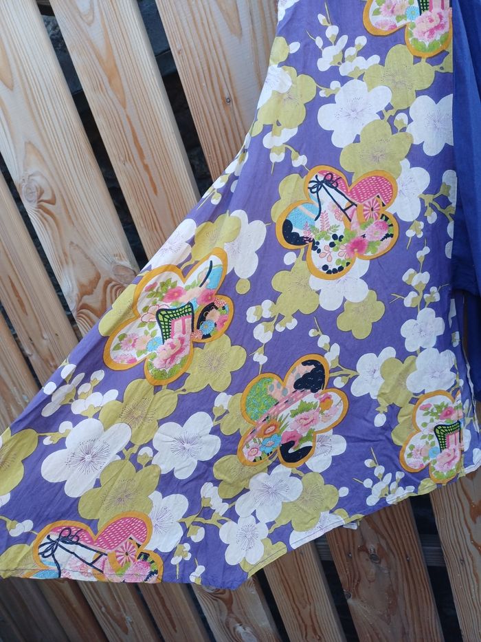 Jolie jupe façon sarouel violet imprimé fleuri taille 36 - photo numéro 4