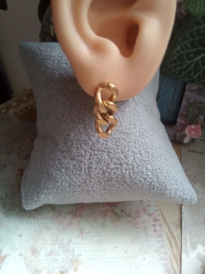 Boucles d'oreilles dorées - photo numéro 2