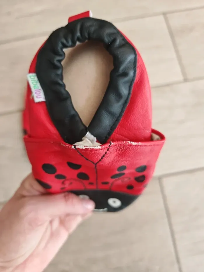 Chausson en cuir souple coccinelle - photo numéro 4