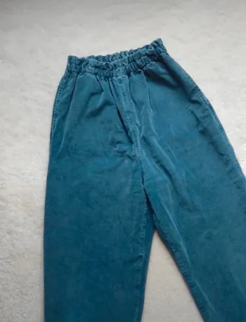 Sublime pantalon en velours taille haute bleu AFC Atelier Français de Confection Taille 1