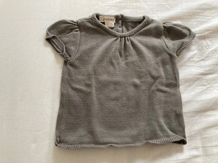 Pull manches courtes 12 mois grain de blé