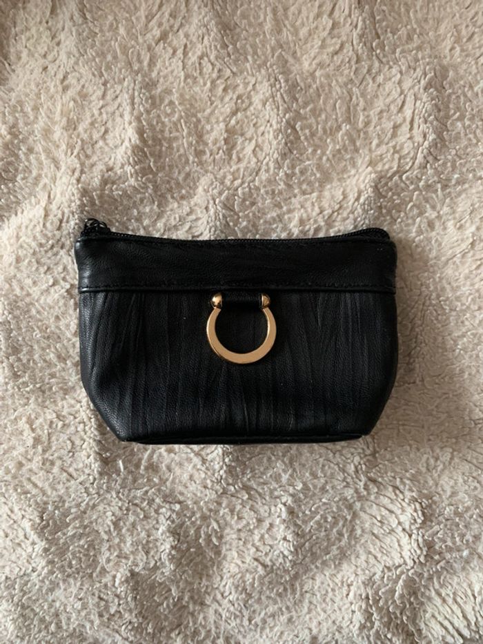 Porte -monnaie noir simili cuir ( neuf )