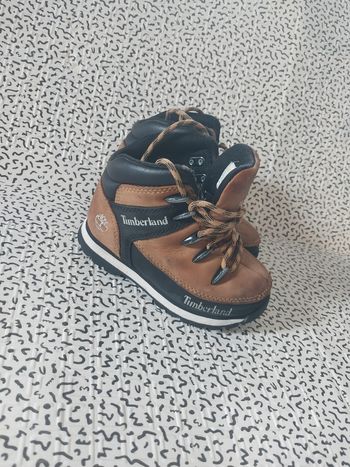 timberland bébé cuir camel/noir p24 randonnée mixte