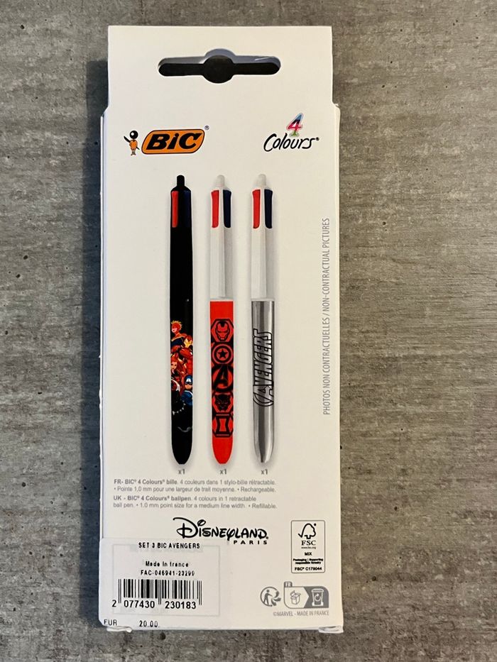 Set 3 stylos BIC Marvel Disneyland Paris - photo numéro 3