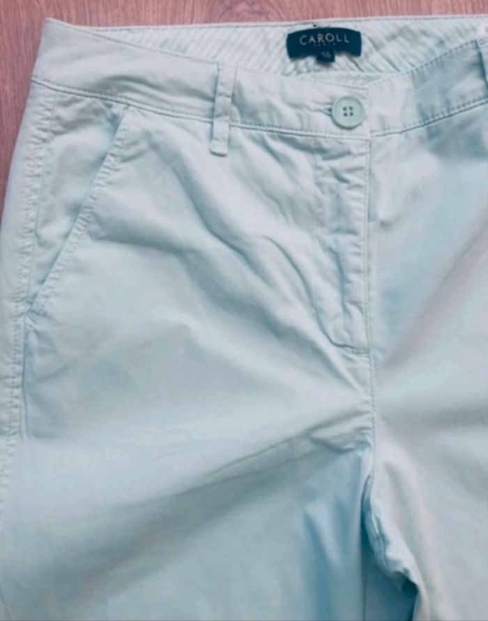Pantalon Caroll taille 36 vert pastel amande Etat comme neuf - photo numéro 3