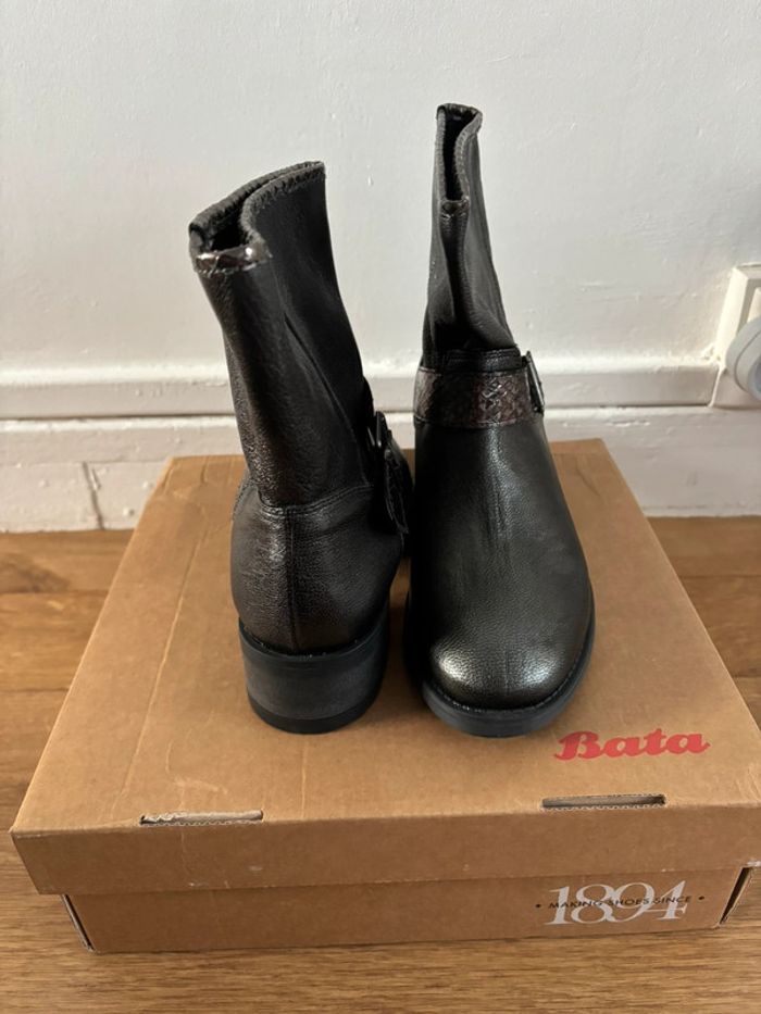 Bottines cuir anthracite femme Bata - photo numéro 7