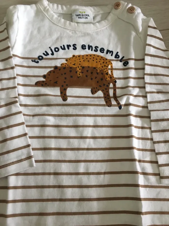 Ensemble pantalon + t-shirt manches longues thème de la famille 9 mois TAO - photo numéro 8