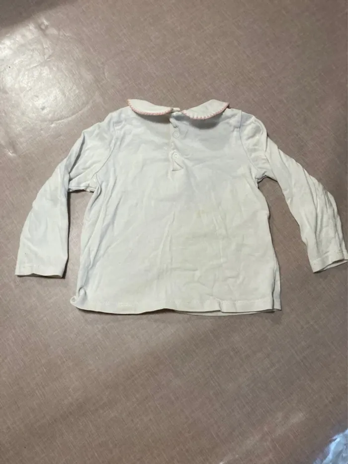 Haut fille DPAM – Col claudine – Motif dinosaure fleuri – 18 mois (80 cm) - photo numéro 5