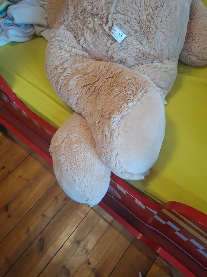 Grand ours en peluche beige tout doux - photo numéro 5