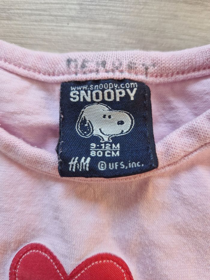 T-shirt bébé fille manches longues Snoopy 12 mois - photo numéro 5
