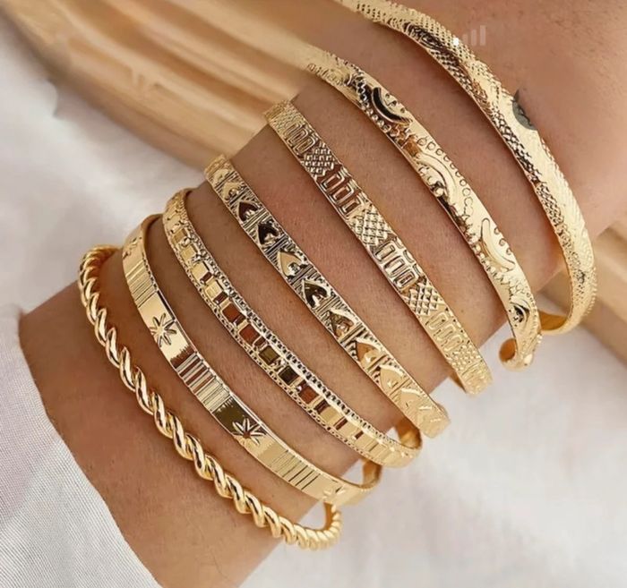 🖤 Lot de 7 bracelets dorés-ajustables 🖤 - photo numéro 3