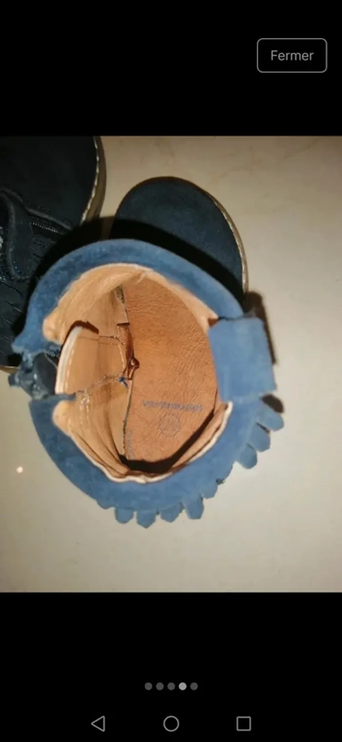 Bottines bleues fille vertbaudet avec motif fleurs - photo numéro 5