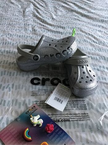Sabots Crocs neufs paillettes argentées