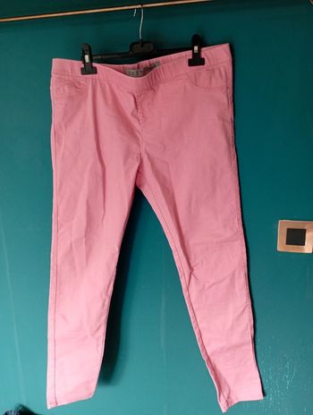 Pantalon femme coton rose