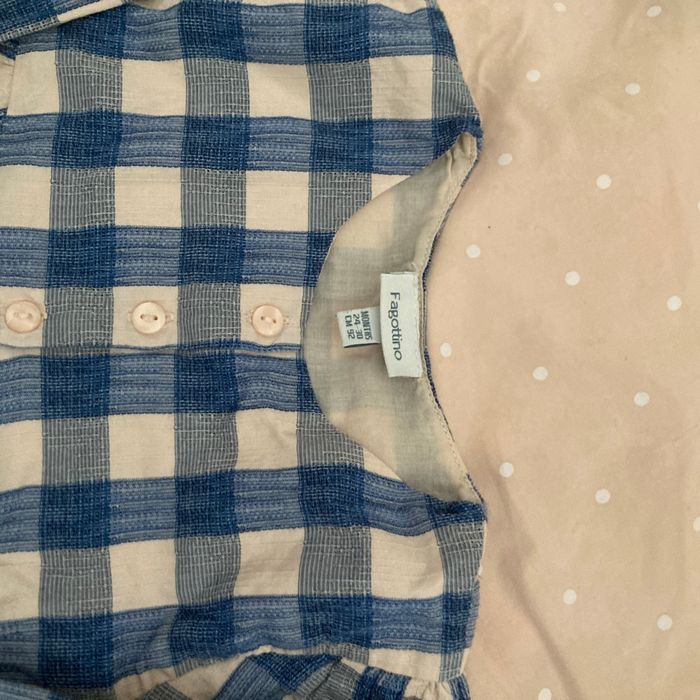 Robe à carreaux bleu et beigne - photo numéro 2