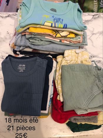 Lot vêtements bébé garçon été 18 mois