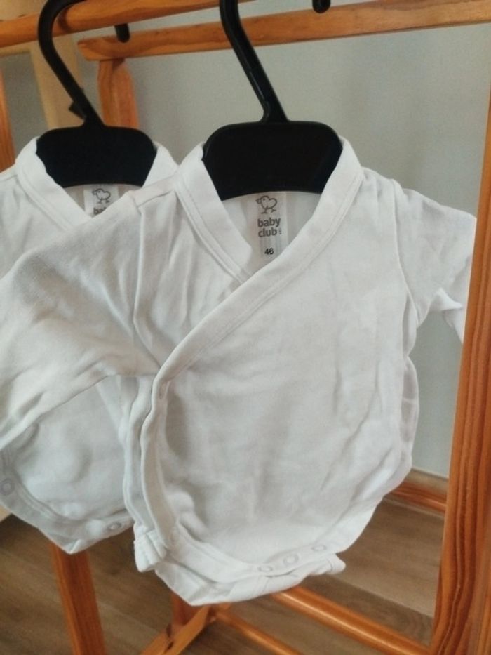 Lot de 2 bodies blanc mixte naissance 46cm - photo numéro 2