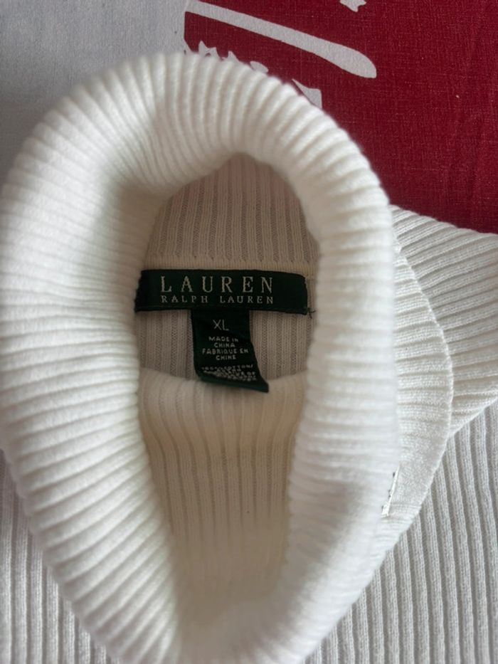 Sweat col roulé Ralph Lauren blanc taille S - photo numéro 7