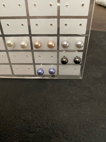 Lot 5 paires boucles d’oreilles perles couleurs