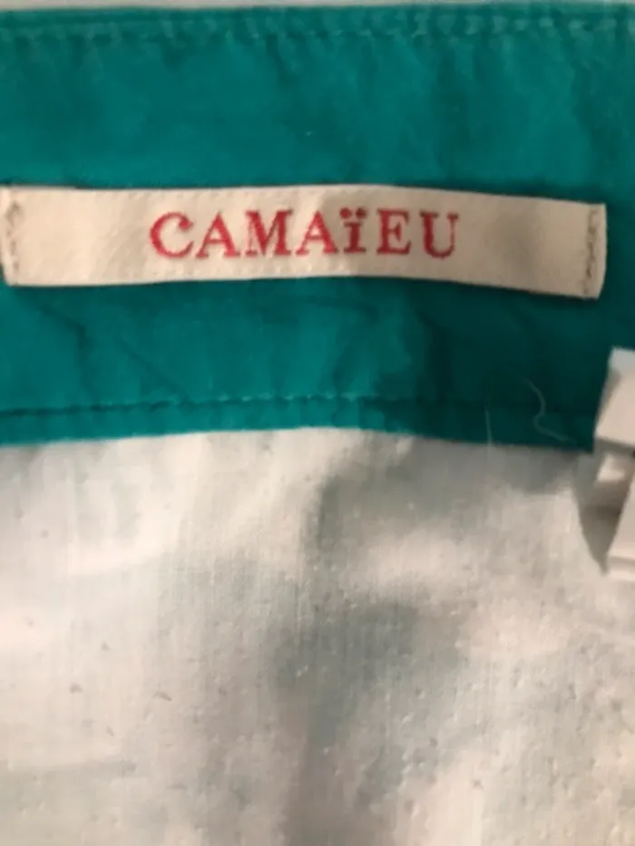 Mini jupe camaïeu avec fermeture éclaire sur le côté blanche verte taille 42 - photo numéro 3