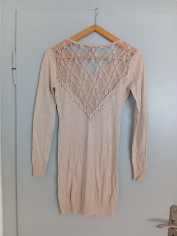 Robe beige dentelle dos t34/36