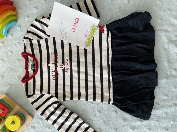 robe manches longues noir et blanc terre de marins 18 mois - photo numéro 3