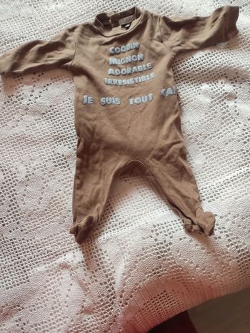 Pyjama coton marron 3 mois in extenso