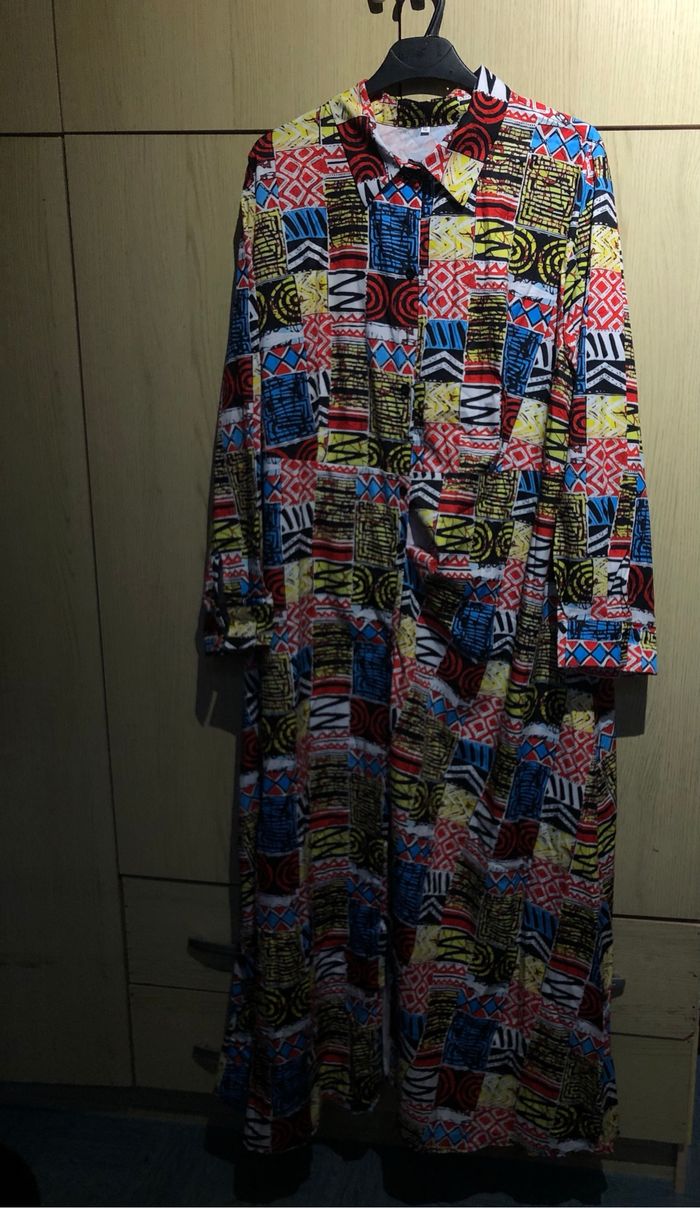 Chemise robe à motifs