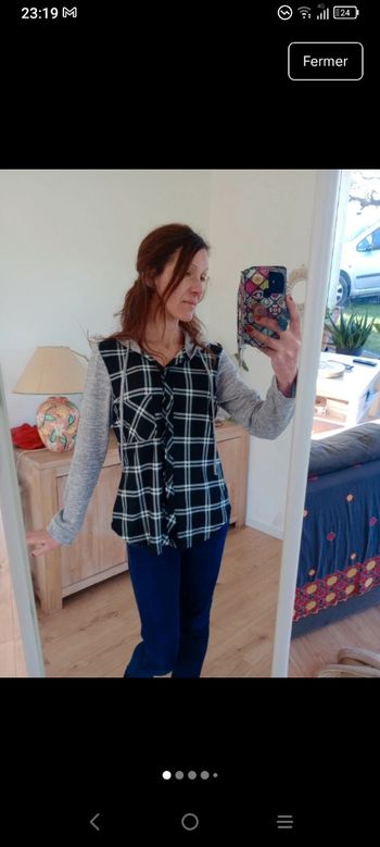 Top hybride L chemise et sweat à capuche c79