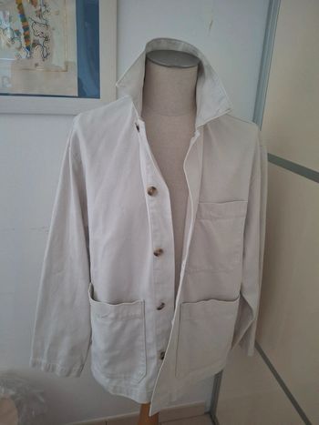 Veste homme grosse toile blanche XL mais taille grand