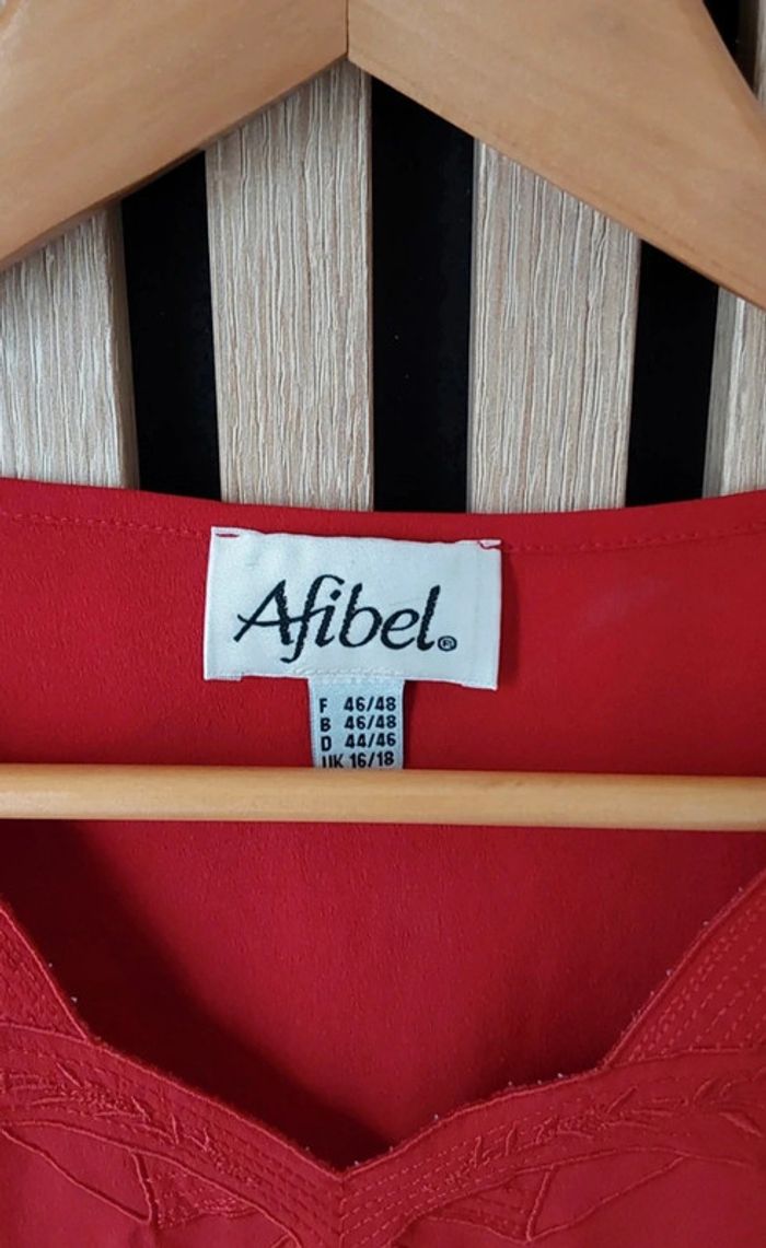 Blouse fluide rouge Afibel T 46 /48 - photo numéro 2