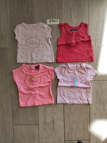 Lot de 4 t-shirt bébé fille 1 mois