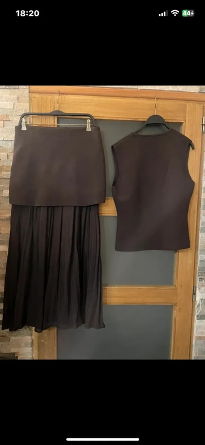 Magnifique, tailleur, jupe et gilet Zara, taille L. XL. - photo numéro 5