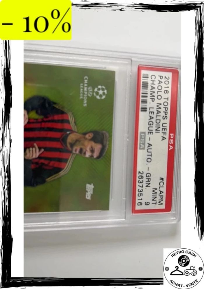 2015-16 Topps UEFA Champions League Showcase Paolo Maldini vert /150 psa 9 - photo numéro 4