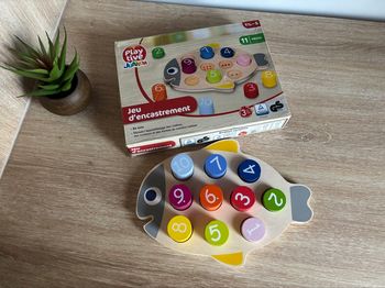 Jeu d’encastrement en bois les chiffres poisson play tive