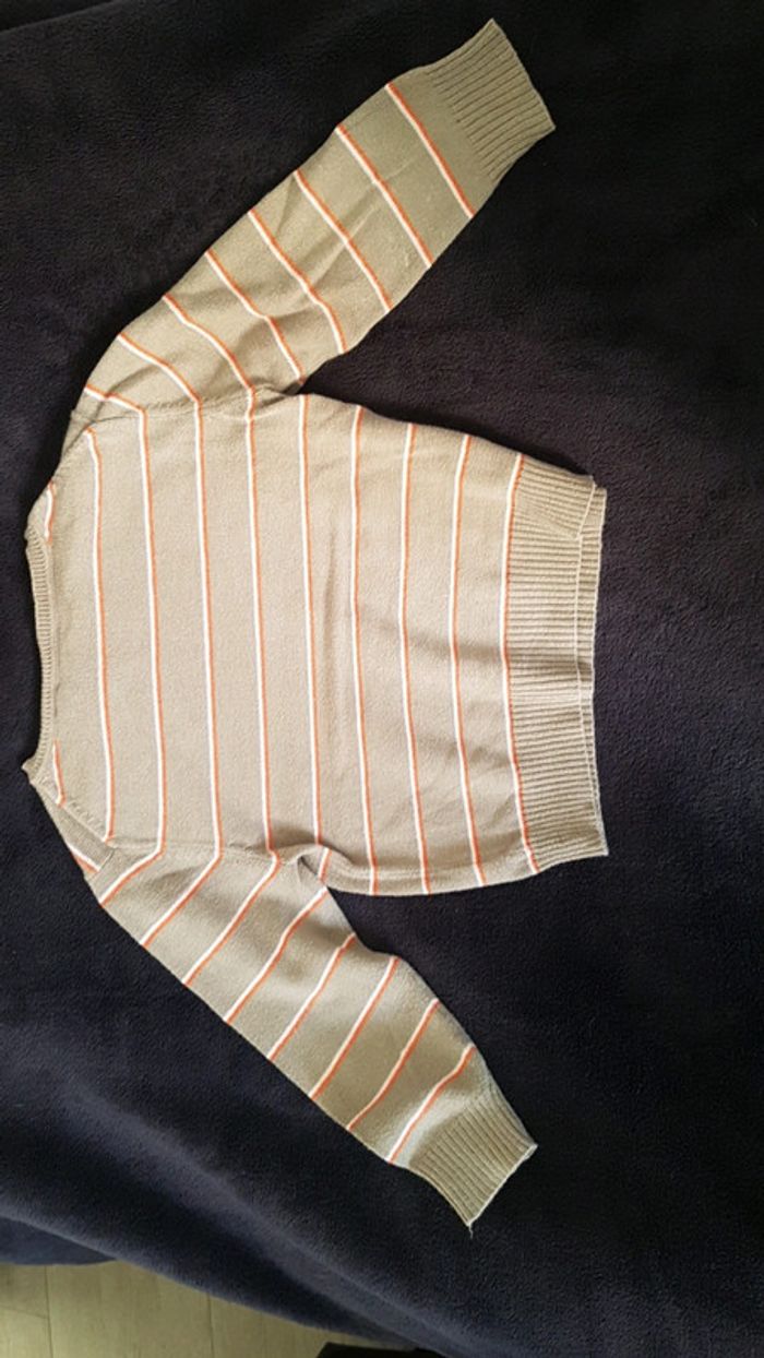 Pull leger okaidi 3 ans marron clair orange et beige - photo numéro 4