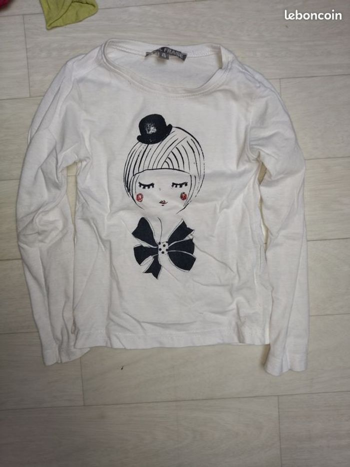 Tee shirt 4 ans vinyl fraise