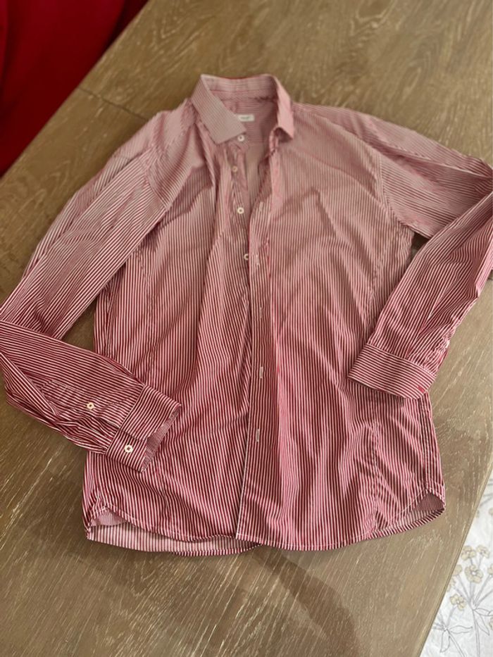329 - Chemise rayures blanche rouge - photo numéro 2